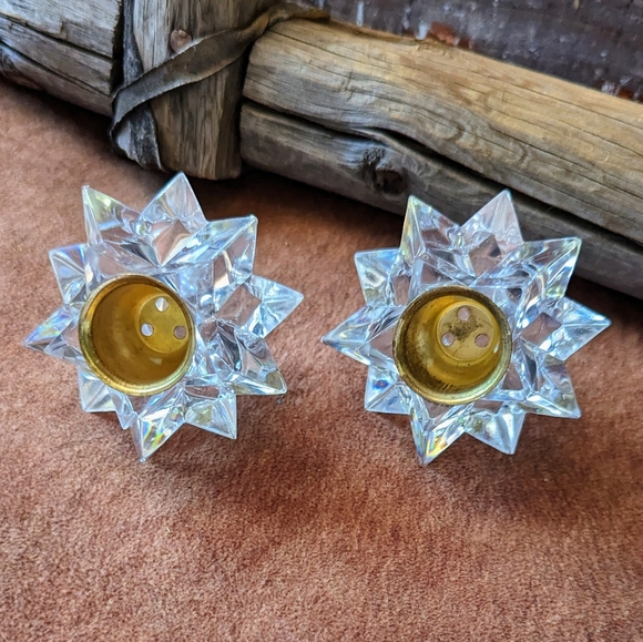 Vintage Starlite Acrylic Iridescent Star Candle Holders in Original Box - Picture 8 of 16